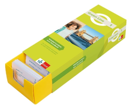 Buchcover und Innenansicht für das Buch: Green Line 1 (ab 2021) Klasse 5 - Vokabel-Lernbox zum Schulbuch