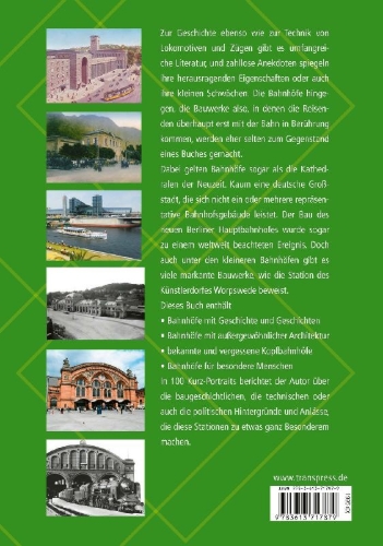 Buchcover und Innenansicht für das Buch: 100 Bahnhöfe, die man kennen muss