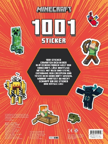 Buchcover und Innenansicht für das Buch: Minecraft: 1001 Sticker: Stickern - Rätseln - Ausmalen