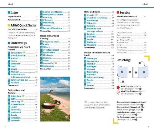 Buchcover und Innenansicht für das Buch: ADAC Reiseführer Niederlande