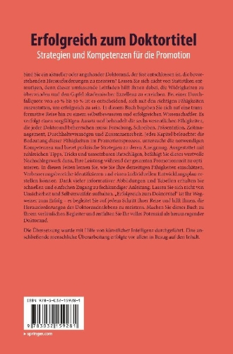 Buchcover und Innenansicht für das Buch: Erfolgreich zum Doktortitel