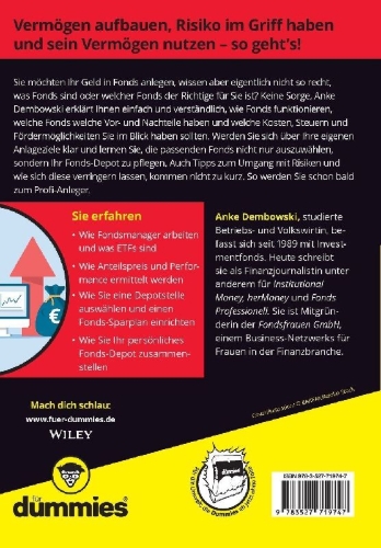Buchcover und Innenansicht für das Buch: Investieren in Fonds für Dummies