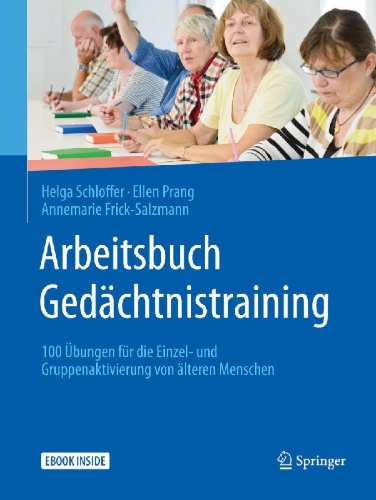 Buchcover und Innenansicht für das Buch: Arbeitsbuch Gedächtnistraining