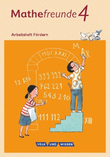 Buchcover und Innenansicht für das Buch: Mathefreunde 4. Schuljahr - Nord/Süd - Arbeitsheft Fördern