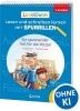 Buchcover und Innenansicht für das Buch: Leselöwen - Lesen und schreiben lernen mit Spurrillen - Ein spannender Fall für die Polizei