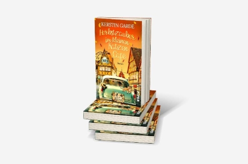 Buchcover und Innenansicht für das Buch: Herbstzauber im kleinen Katzen-Café