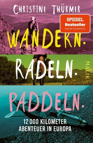 Buchcover und Innenansicht für das Buch: Wandern. Radeln. Paddeln.