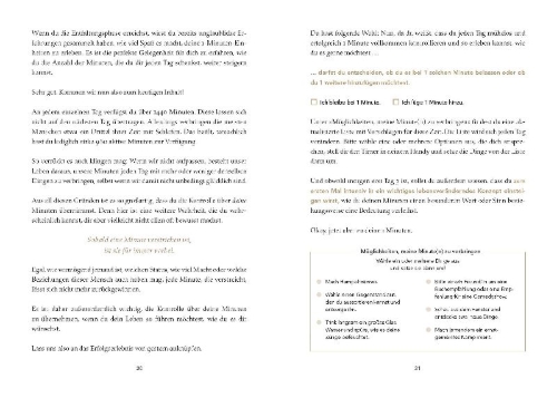Buchcover und Innenansicht für das Buch: Die 1-Minuten-Methode