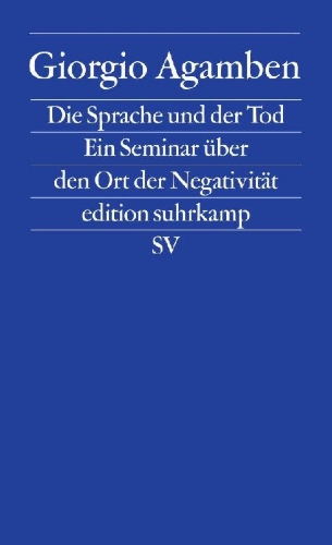 Buchcover und Innenansicht für das Buch: Il linuaggio e la morte. Un seminario sul luogo della negativitá