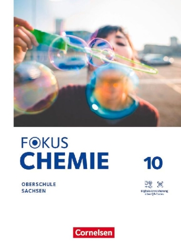 Buchcover und Innenansicht für das Buch: Fokus Chemie 10. Schuljahr - Mittlere Schulformen - Oberschulen Sachsen 2023 - Schulbuch