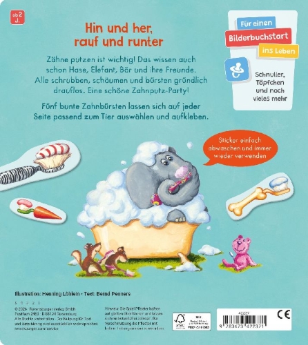 Buchcover und Innenansicht für das Buch: Zähne putzen! Schrubbdiwupp