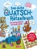 Buchcover und Innenansicht für das Buch: Das dicke Quatsch-Rätselbuch