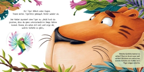 Buchcover und Innenansicht für das Buch: Der achtsame Tiger: So ein Kuddelmuddel! (Pappbilderbuchausgabe)