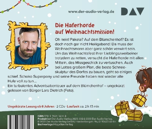 Buchcover und Innenansicht für das Buch: Die Haferhorde 16: Advent, Advent, ein Pony rennt!