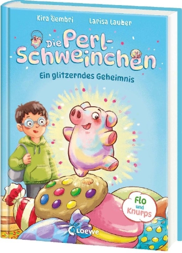 Buchcover und Innenansicht für das Buch: Die Perlschweinchen - Ein glitzerndes Geheimnis