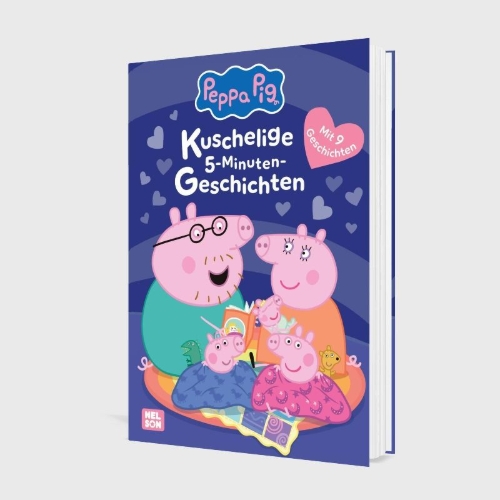 Buchcover und Innenansicht für das Buch: Peppa Wutz Gutenachtgeschichten: Kuschelige 5-Minuten-Geschichten