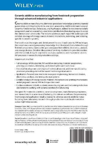 Buchcover und Innenansicht für das Buch: Additive Manufacturing of Ceramics