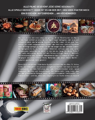 Buchcover und Innenansicht für das Buch: HOLLYFOOD: 75 Rezepte für Filmfans, Serienjunkies, Geeks und Nerds