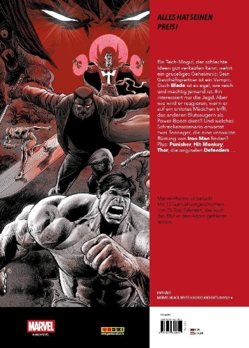 Buchcover und Innenansicht für das Buch: Marvel: Black, White & Blood and Guts (2025) #1-#4