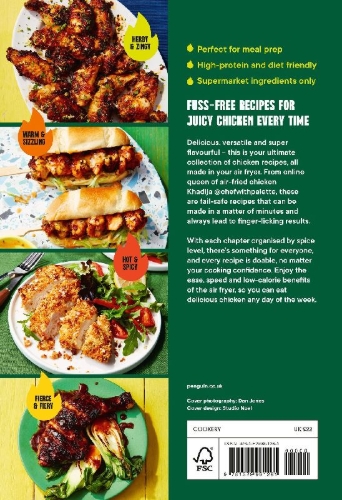 Buchcover und Innenansicht für das Buch: The Ultimate Air Fryer Chicken Book