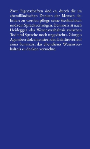 Buchcover und Innenansicht für das Buch: Il linuaggio e la morte. Un seminario sul luogo della negativitá