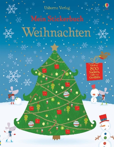 Buchcover und Innenansicht für das Buch: Mein Stickerbuch: Weihnachten