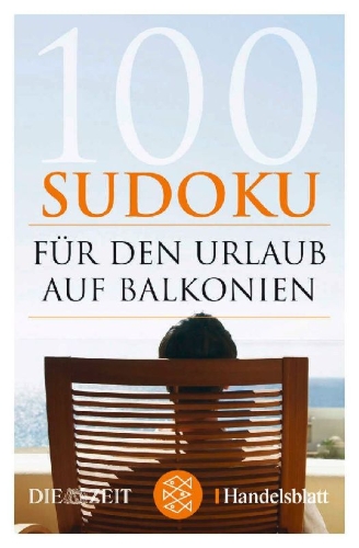 Buchcover und Innenansicht für das Buch: 100 Sudoku für den Urlaub auf Balkonien