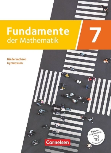 Buchcover und Innenansicht für das Buch: Fundamente der Mathematik 7. Schuljahr - Niedersachsen ab 2024 - Schulbuch