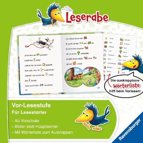Buchcover und Innenansicht für das Buch: Leserabe Vor-Lesestufe - Die Stadtpark-Detektive