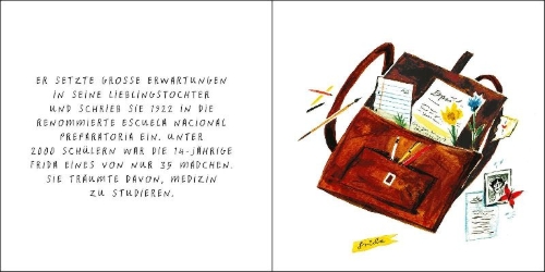 Buchcover und Innenansicht für das Buch: Library of Luminaries: Frida Kahlo: An Illustrated Biography