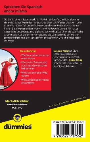 Buchcover und Innenansicht für das Buch: Reise-Sprachführer Spanisch für Dummies