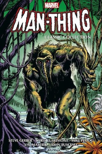 Buchcover und Innenansicht für das Buch: Astonishing Tales (1970) 12-13, Fear (1970) 10-19, Man-Thing (1974) 1-22, Giant-Size Man-Thing (1974) 1-5, Incredible Hulk (1968) 197-198, Marvel Team-Up (1972) 68, Marvel Two-in-One (1974) 43, Man-Thing (1979) 1-11, Doctor Strange (1974) 41 sowie Material aus Savage Tales (1971) 1, Monsters Unleashed (1973) 5, 8-9, Rampaging Hulk (1977) 7