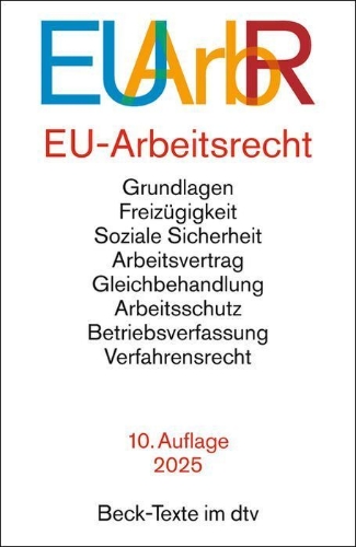 Buchcover und Innenansicht für das Buch: EU-Arbeitsrecht