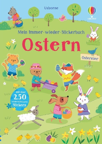 Buchcover und Innenansicht für das Buch: Mein Immer-wieder-Stickerbuch: Ostern