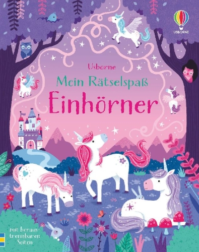 Buchcover und Innenansicht für das Buch: Mein Rätselspaß: Einhörner