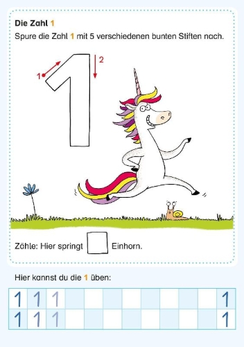 Buchcover und Innenansicht für das Buch: Schlau für die Schule: Mein bunter Zahlen-Block