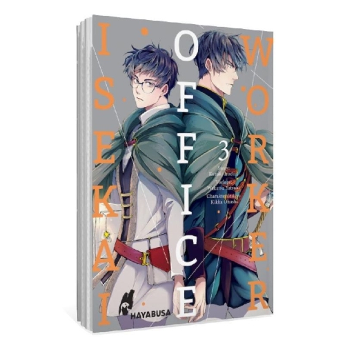Buchcover und Innenansicht für das Buch: ISEKAI NO SATA WA SHACHIKU SHIDAI