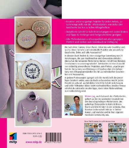 Buchcover und Innenansicht für das Buch: Plottertante & Friends: 24 Ideen zum Plotten