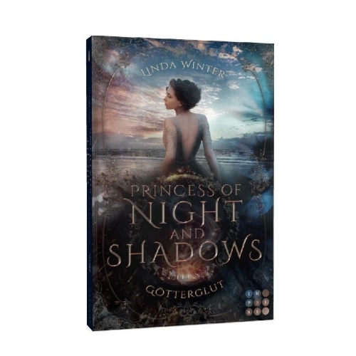 Buchcover und Innenansicht für das Buch: Princess of Night and Shadows. Götterglut
