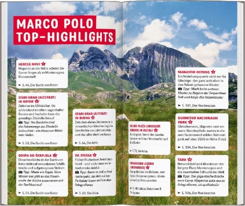 Buchcover und Innenansicht für das Buch: MARCO POLO Reiseführer Montenegro
