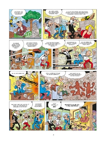 Buchcover und Innenansicht für das Buch: Mortadelo y Filemon: Miseria la bacteria