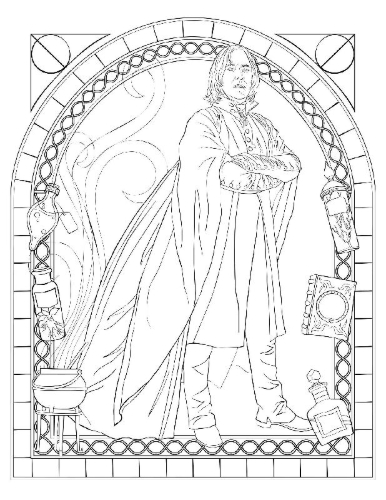 Buchcover und Innenansicht für das Buch: Aus den Filmen zu Harry Potter: Das offizielle Malbuch: Slytherin