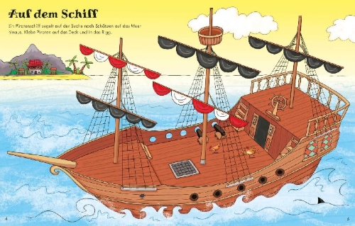 Buchcover und Innenansicht für das Buch: Mein erstes Stickerbuch: Piraten