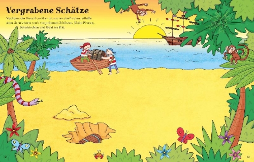 Buchcover und Innenansicht für das Buch: Mein erstes Stickerbuch: Piraten