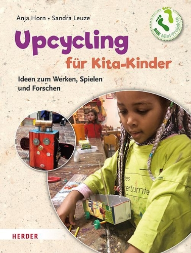 Buchcover und Innenansicht für das Buch: Upcycling mit Kita-Kindern