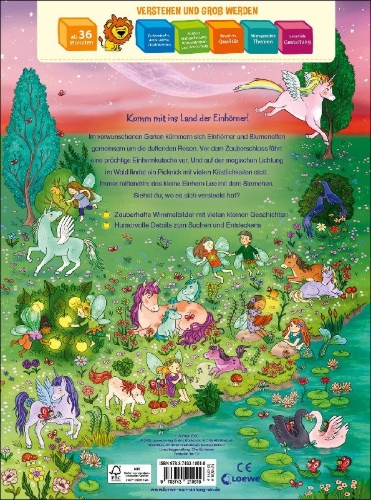 Buchcover und Innenansicht für das Buch: Wo ist das kleine Einhorn?