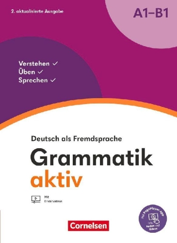 Buchcover und Innenansicht für das Buch: Grammatik aktiv A1-B1 - Übungsgrammatik