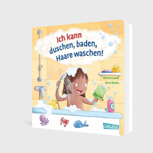 Buchcover und Innenansicht für das Buch: Ich kann duschen, baden, Haare waschen!