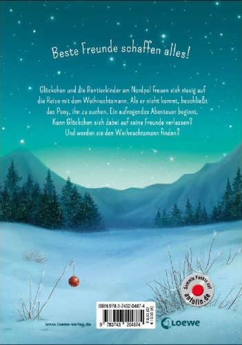 Buchcover und Innenansicht für das Buch: Glöckchen, das Weihnachtspony (Band 2) - Der Zauber des Nordsterns