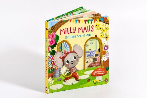 Buchcover und Innenansicht für das Buch: Milly Maus lädt ein nach Haus